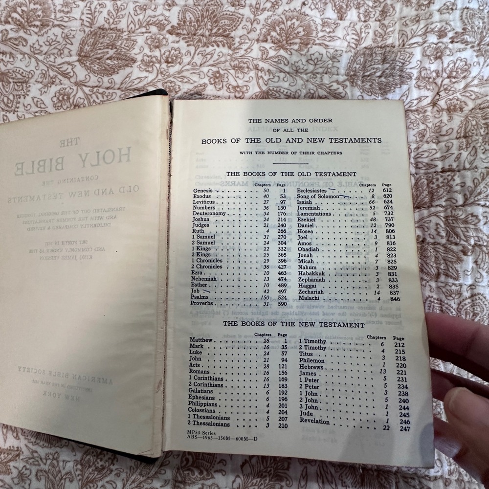 Holy Bible King James Version KJV American Bible Society 1963 Black Hardcover - Picture 3 of 11